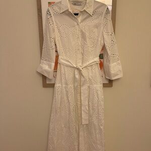 Elegant White Eyelet Dress